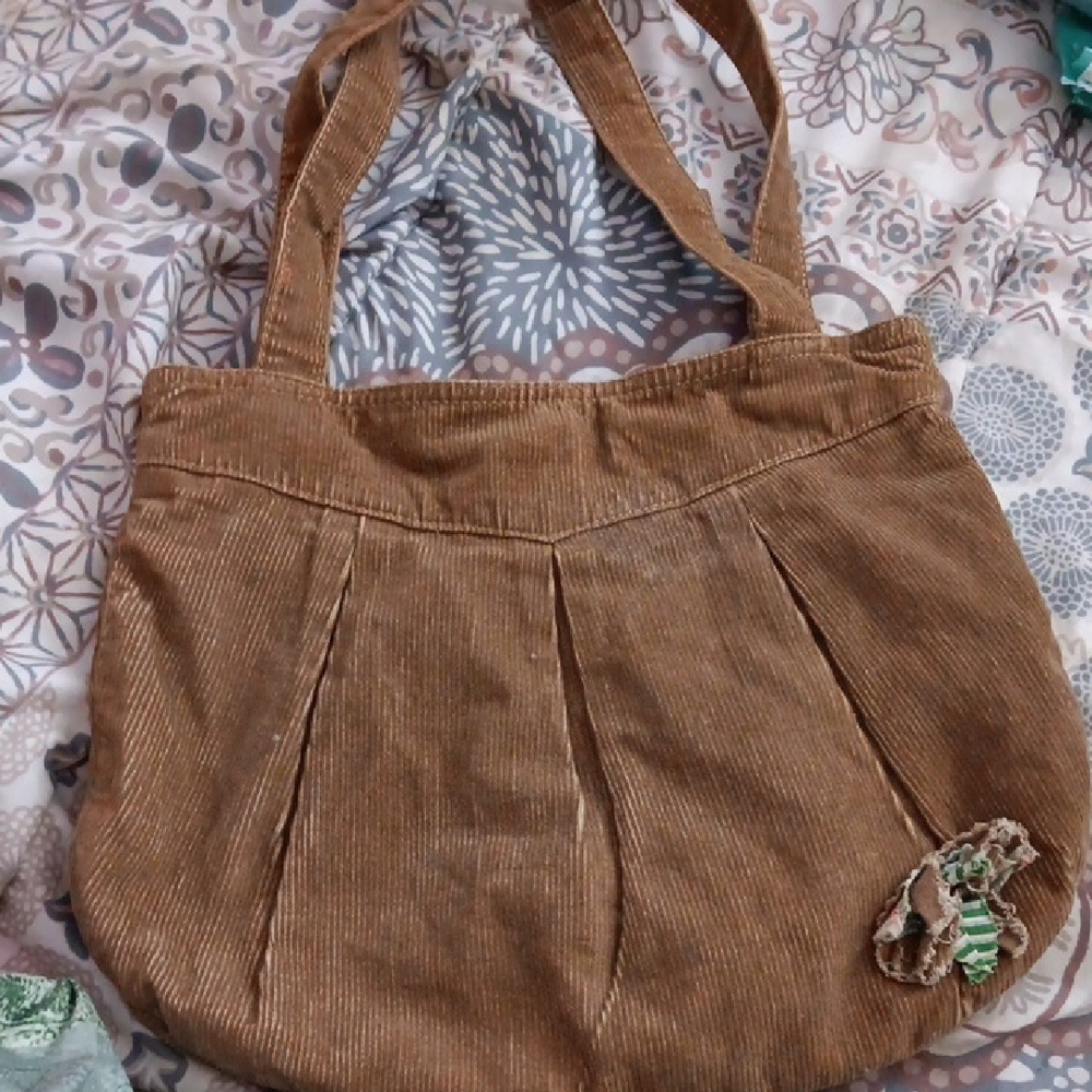 Lilu Tan Corduroy Shoulder Bag
